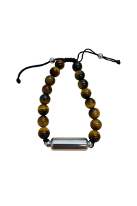 Adjustable Casual Lava Stone Urn Bracelet - Memorial Ash Keepsake Jewellery - With Optional Personalised Engraved
