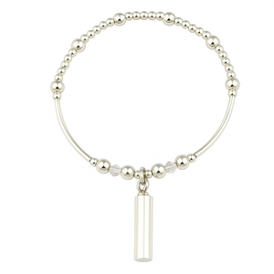 Sterling Silver Cylinder Cremation Urn Stacking Bracelet