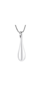 Sterling Silver Contemporary Teardrop Cremation Urn Pendant