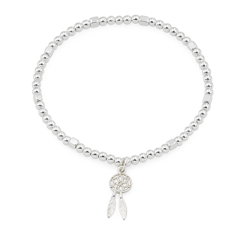 Sterling Silver Dreamcatcher Stacking Bracelet