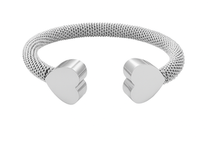 Dual Ashes Heart Charm Urn Bracelet with Optional Personalised Engraving
