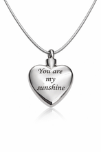 Gold flower heart Personalised Cremation Urn Pendant