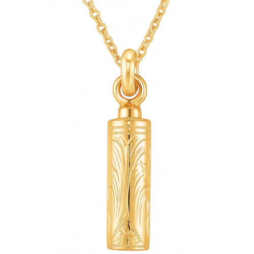 9ct Gold Small Vintage Cylinder Cremation Urn Pendant