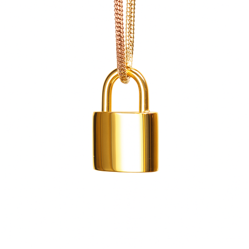 Gold Padlock Personalised Cremation Urn Pendant