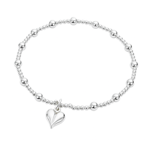 Sterling Silver Heart Stacking Bracelet