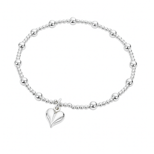 Sterling Silver Heart Stacking Bracelet