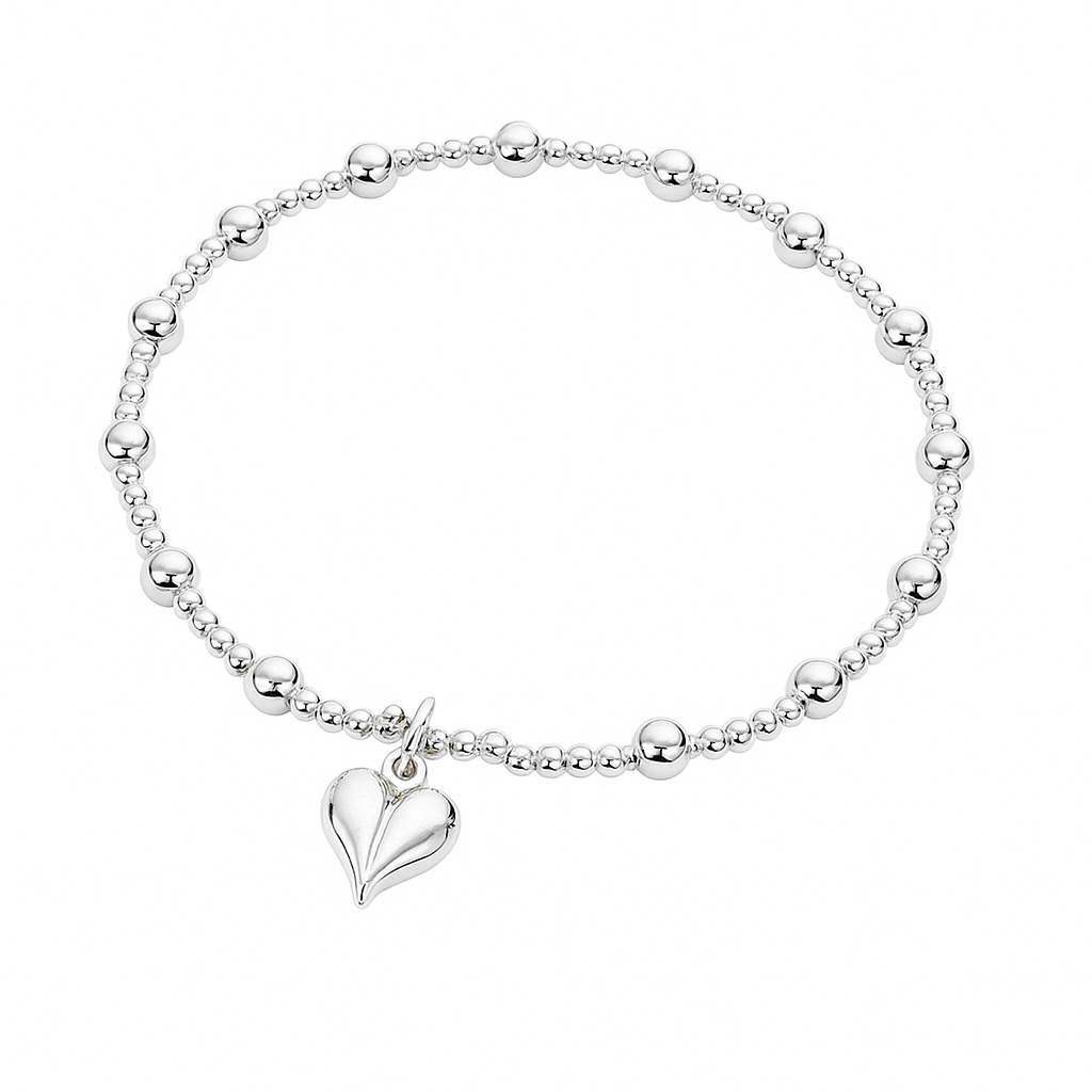 Sterling Silver Heart Stacking Bracelet