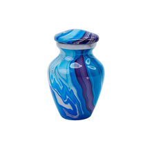 Miniature Purple and Blue Marble Effect Keepsake Urn