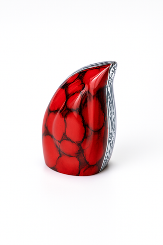 Miniature Red Teardrop Keepsake Urn