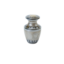 Miniature Silver and Pearl White Enamel Keepsake Urn