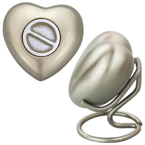 Personalised Paw Silver Heart Brass Keepsake Urn