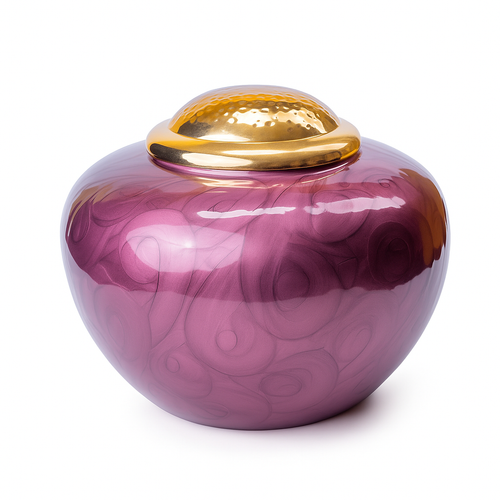 Dusky Pink Globe Adult Brass Urn