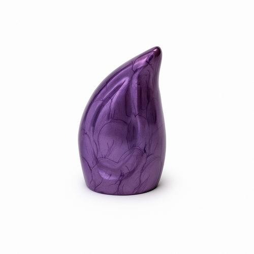 Miniature Purple Enamel Teardrop Aluminium Keepsake Urn