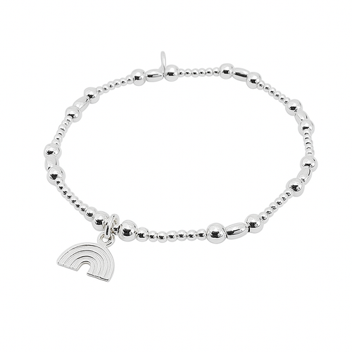 Sterling Silver Rainbow Design Stacking Bracelet