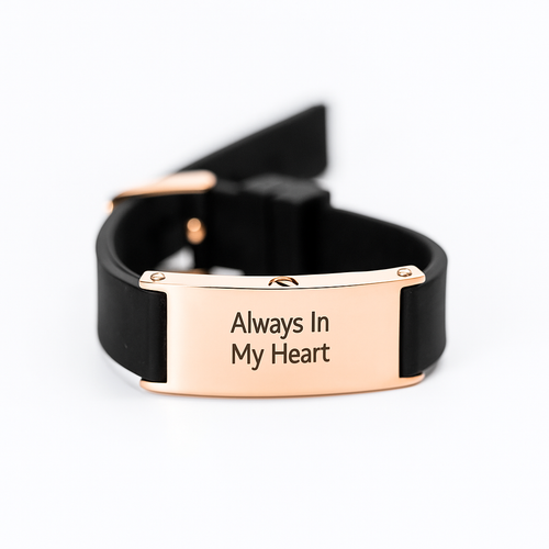 Contemporary Black and Rose Gold Urn Bracelet with Optional Personalised Engraving