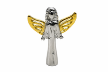 Silver with Gold Wings Angel Cremation Urn Pendant