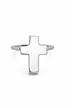 Silver Cross Cremation Urn Ring with Optional Personalisation