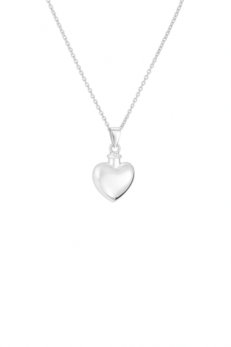 Sterling Silver Heart Cremation Urn Pendant with Optional Personalisation