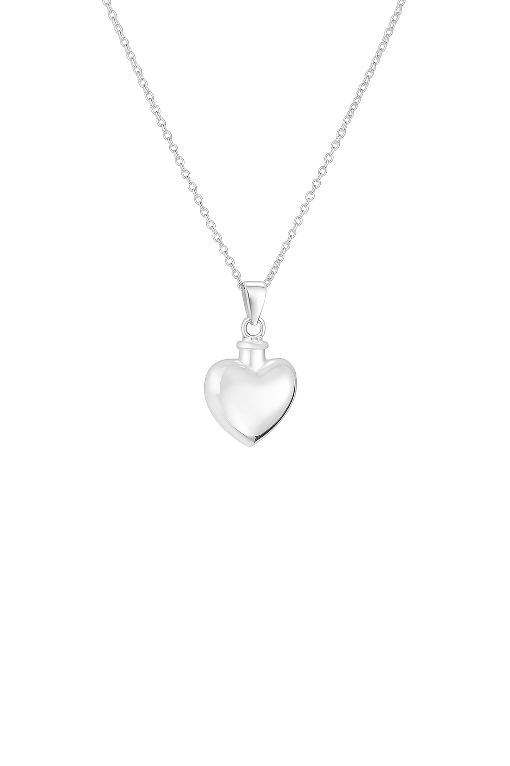 Sterling Silver Heart Cremation Urn Pendant with Optional Personalisation