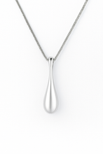 Silver Contemporary Teardrop Cremation Urn Pendant