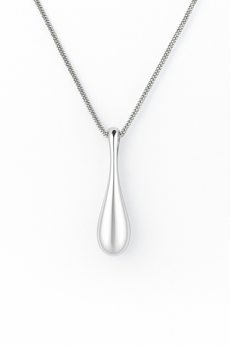 Silver Contemporary Teardrop Cremation Urn Pendant