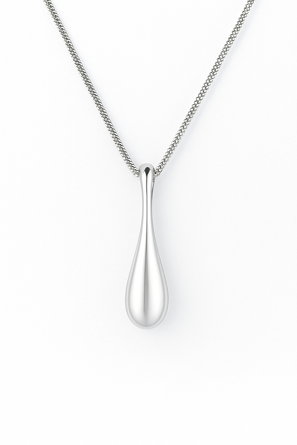 Silver Contemporary Teardrop Cremation Urn Pendant