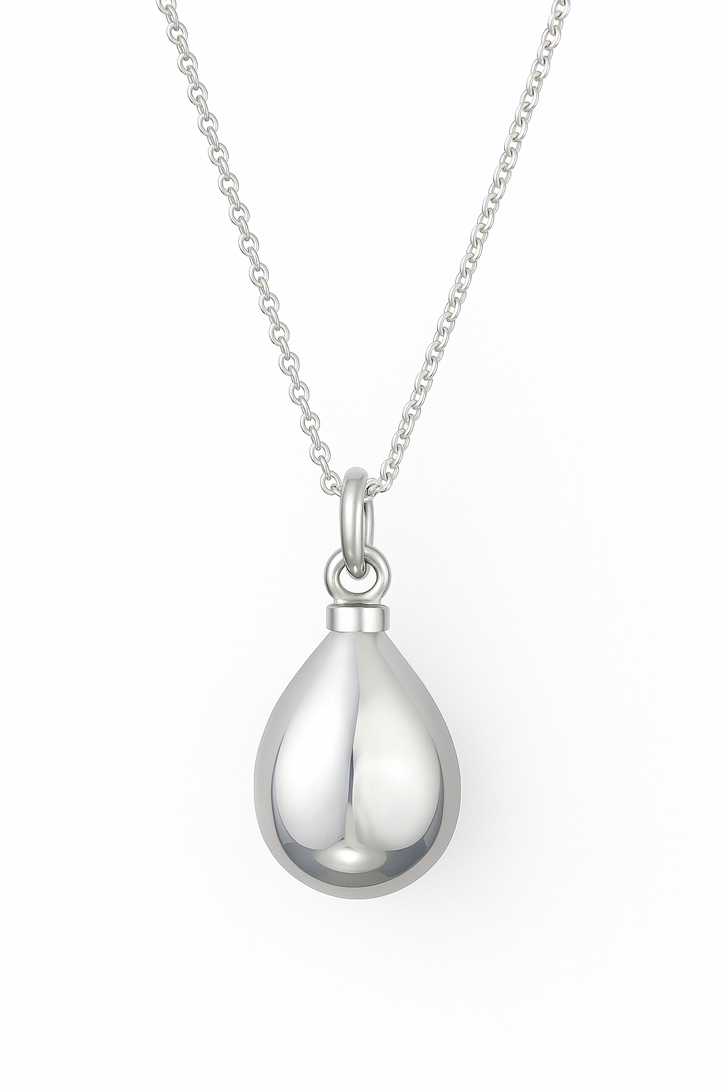 Sterling Silver Large Teardrop Cremation Urn Pendant