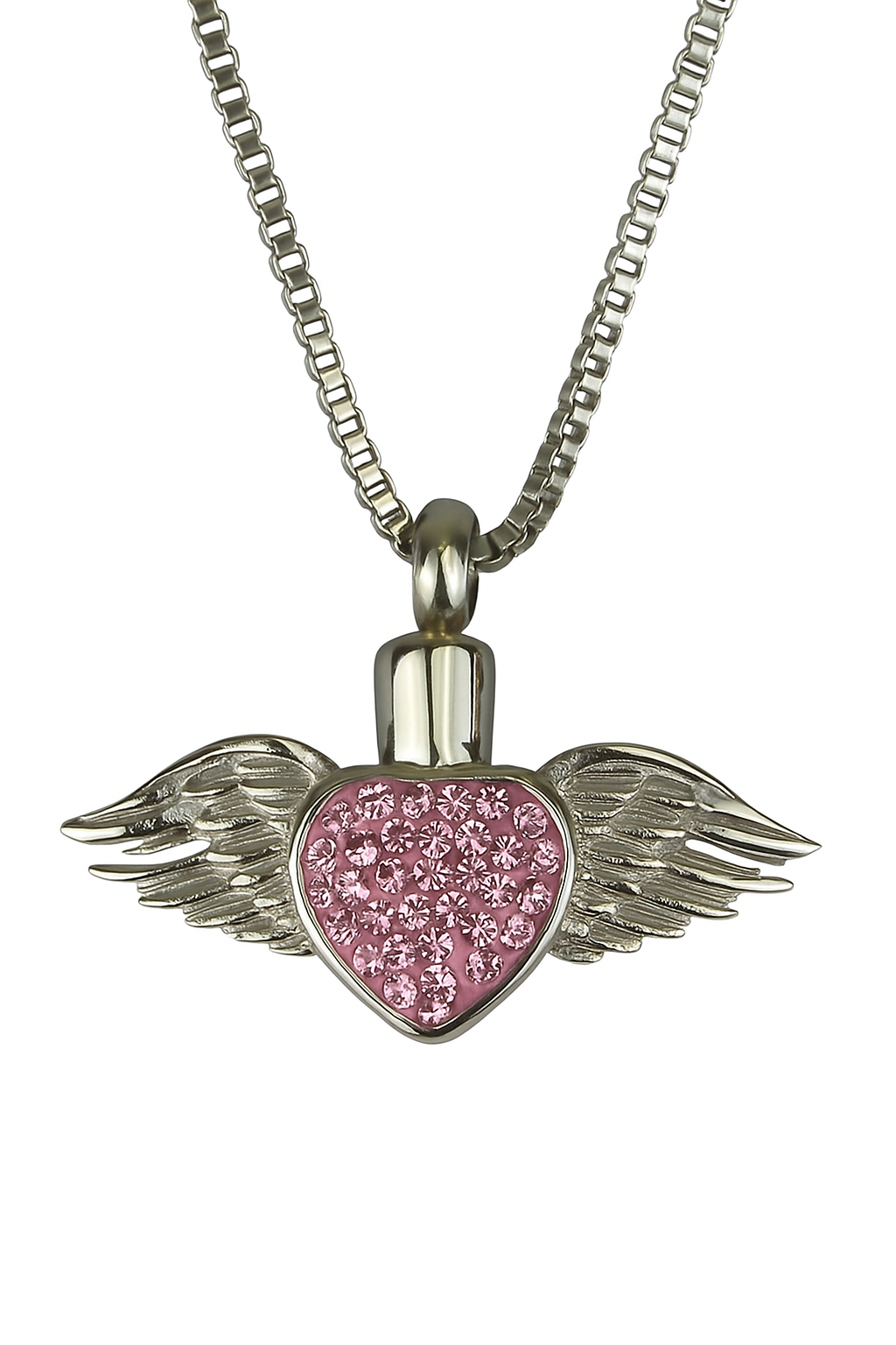 Winged Heart Cremation Urn Pendant