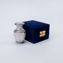 Miniature Silver and Pearl White Enamel Keepsake Urn