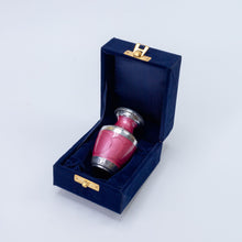 Miniature Silver and Pearl Pink Enamel Keepsake Urn