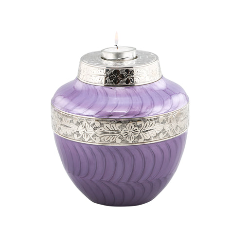 Hope of Light Purple Chalice Tea Light Cremation Urn for Adult