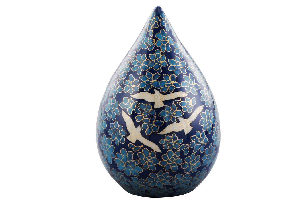 Hand Painted Teardrop Bird Cremation Urn for Adult or Pet