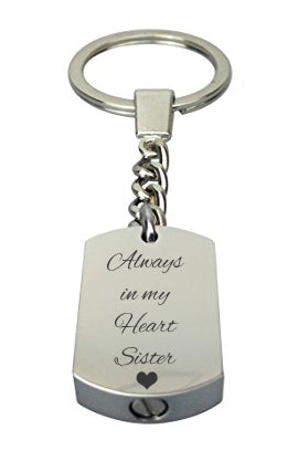 Always in my Heart Sister Cremation Urn Keychain Keyring