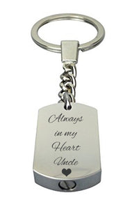 Always in my Heart Uncle Cremation Urn Keychain Keyring