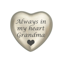 Always in my Heart Grandma Silver Heart Brass Keepsake Urn