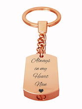Always in my Heart Nan Rose Gold Cremation Urn Keychain Keyring