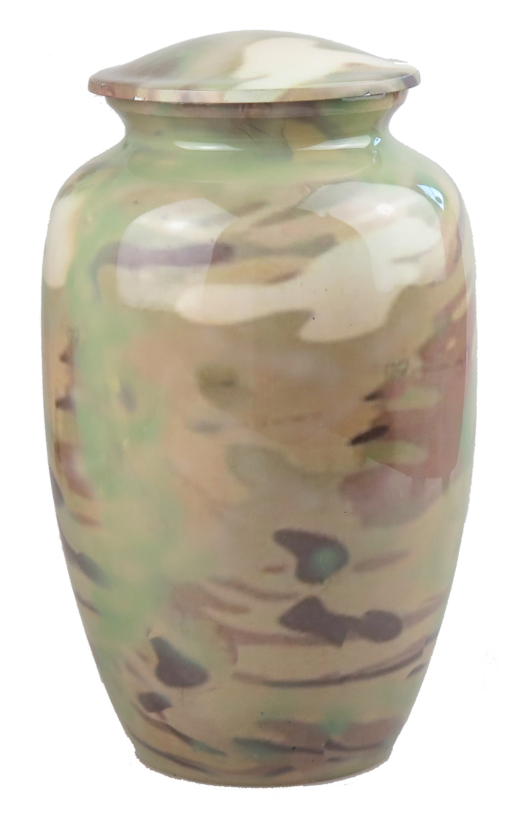 Large Aluminium Army Green Camouflage Adult Urn by Love to Treasure