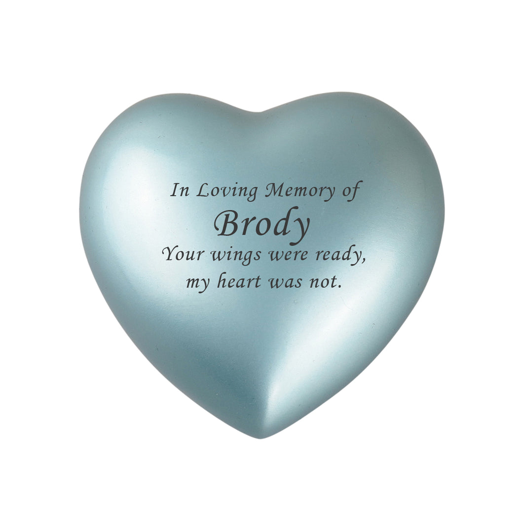Blue Heart Keepsake Urn - Baby Boy Cremation Ashes | Love to Treasure