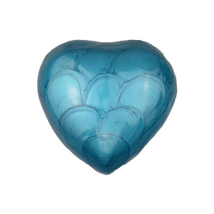 Blue Enamel Heart Keepsake Urn