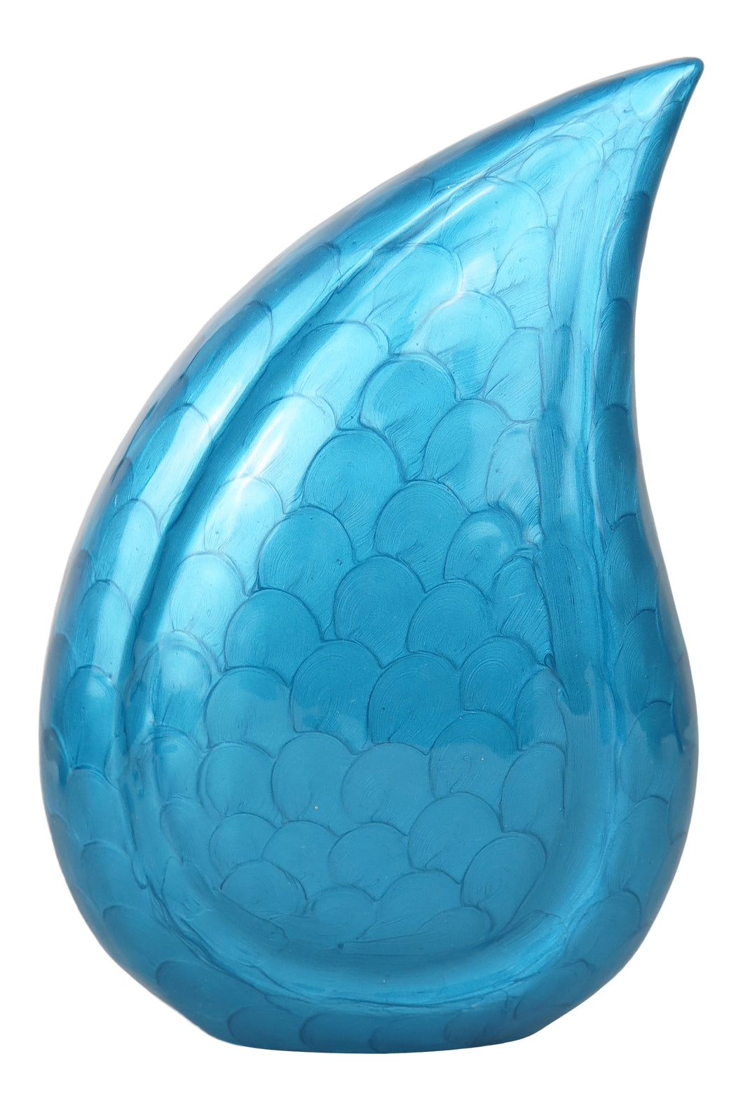 Large Blue Enamel Teardrop Urn for Adult or Pet Dog Ash Cremains Memorial