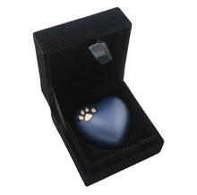 Golden Paw on Blue Heart Brass Keepsake Urn