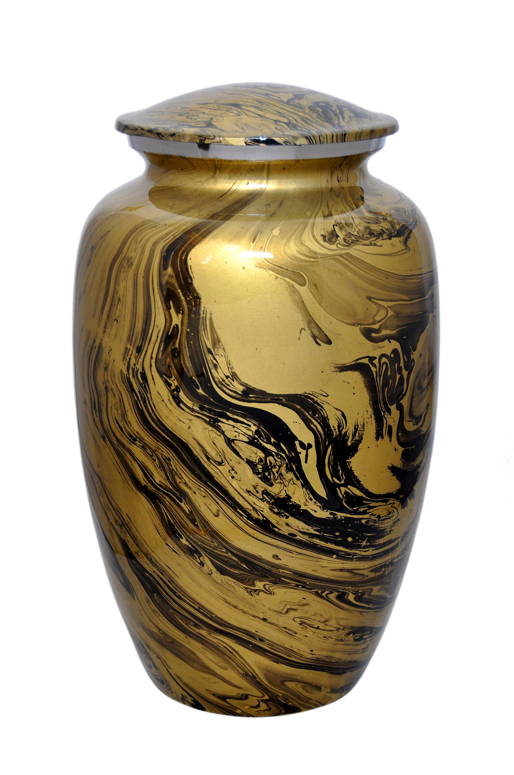 Large Gold & Black Marble Effect Adult or Pet Urn | Love to Treasure