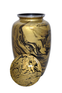 Large Gold & Black Marble Effect Adult or Pet Urn | Love to Treasure