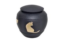 Black with Gold Cat Urn