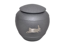 Grey with Silver Rabbit Urn with Optional Personalisation
