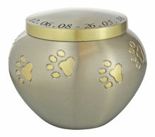 Personalised Golden Paws Pet Urn
