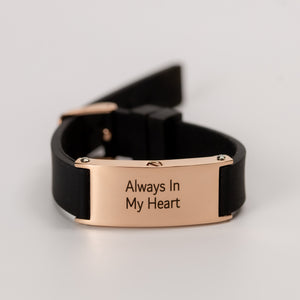 Contemporary Black and Rose Gold Urn Bracelet with Optional Personalised Engraving