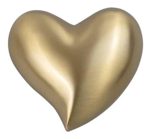 Gold Elegant Heart Brass Keepsake Urn with Optional Personalisaton