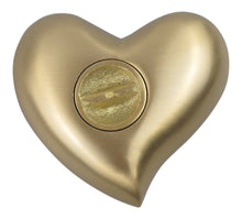 Gold Elegant Heart Brass Keepsake Urn with Optional Personalisaton