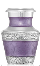 Miniature Silver and Pearl Purple Enamel Keepsake Urn